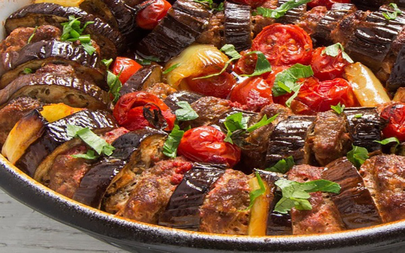 کباب عربی گوشت و بادمجان